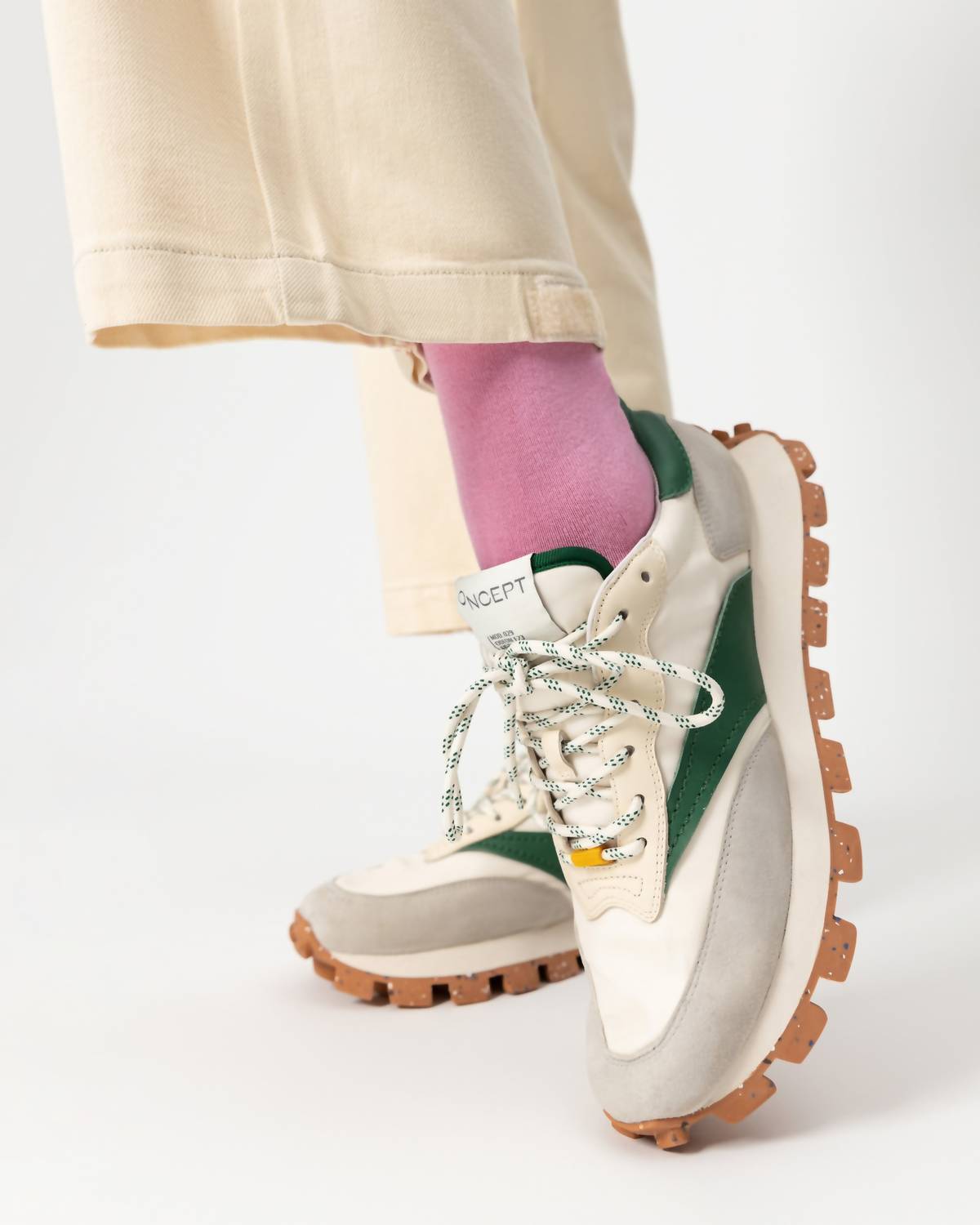 New Oncept Women's Osaka Elite Trainer Shoes In Ivory - Green — image 7 of 7